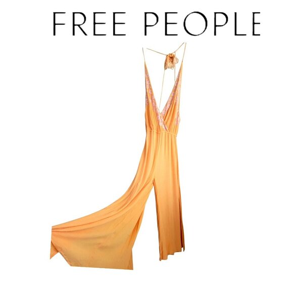 Free People Pants - Free People Marigold Embroidered Wide Leg Sleeveless Pantsuit XS